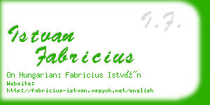 istvan fabricius business card